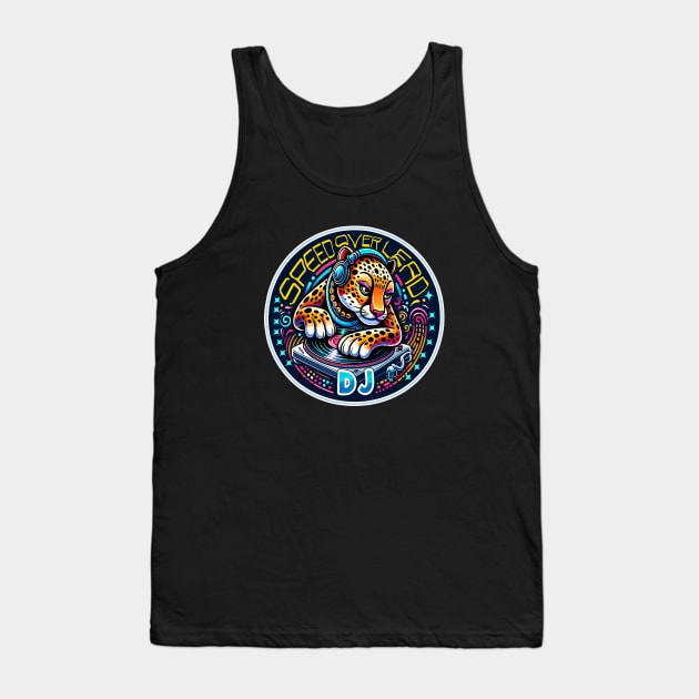 Turntable Cheetah, Speed Over Lead Fast Beats Ahead Tank Top by maknatess